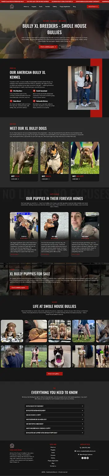 Swole House Bullies website preview